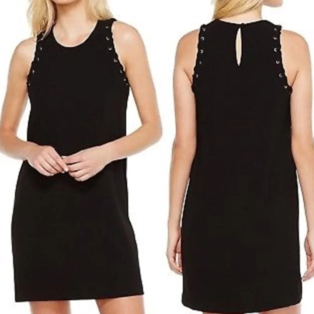 Karen Kane Black Sleeveless Shift Dress - Picture 1 of 10